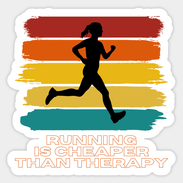 Running Is Cheaper Than Therapy Sticker by nathalieaynie